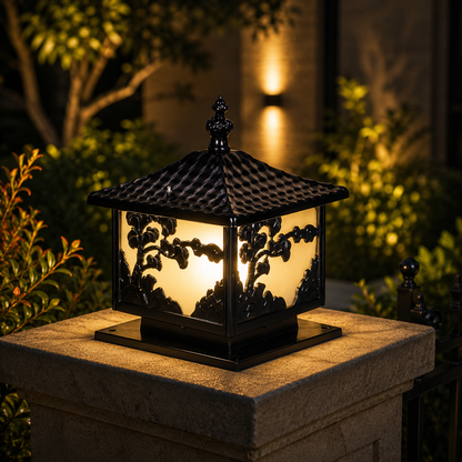 Outdoor Aluminium Cube Pillar Light for Gardens | Lumavo