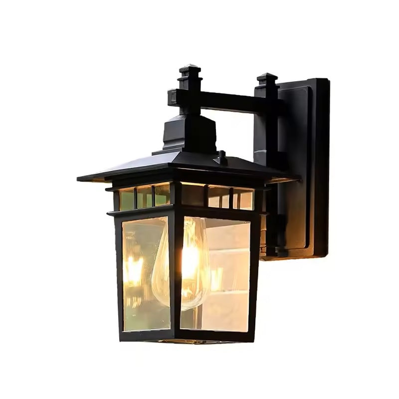 Outdoor Aluminium Wall Light with Glass Shade | Glorain