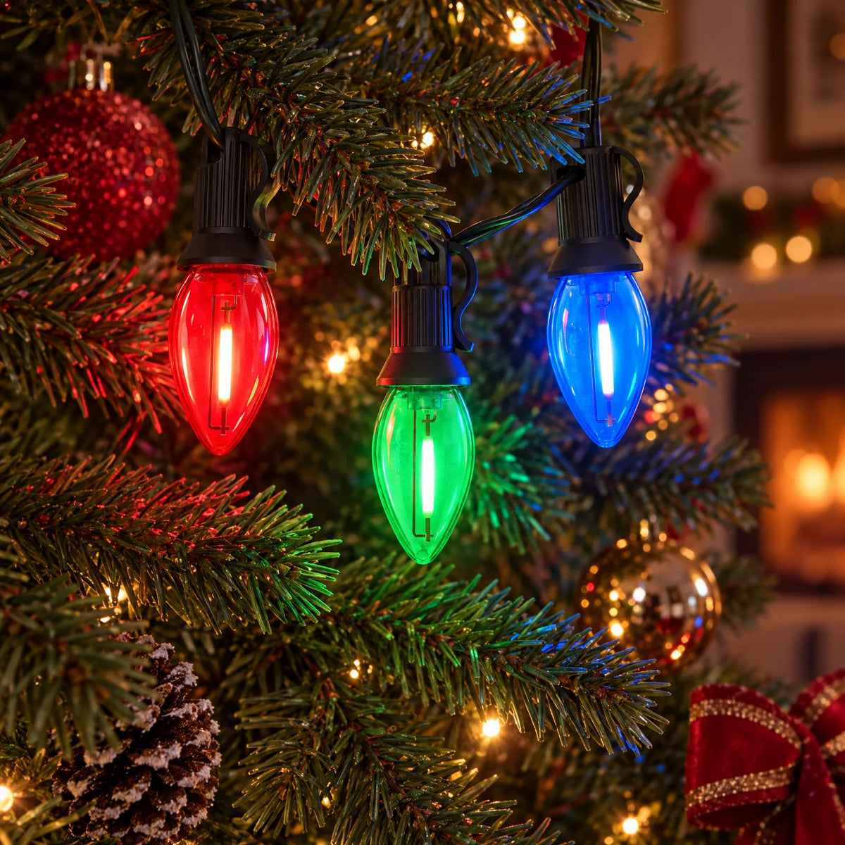Outdoor Christmas Patio String Lights