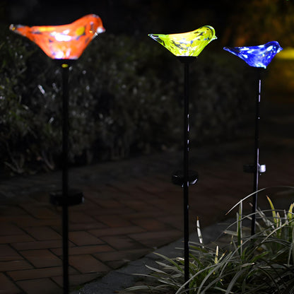 Solar Bird Glass Garden Stake Lamp for Patios | Avibloom