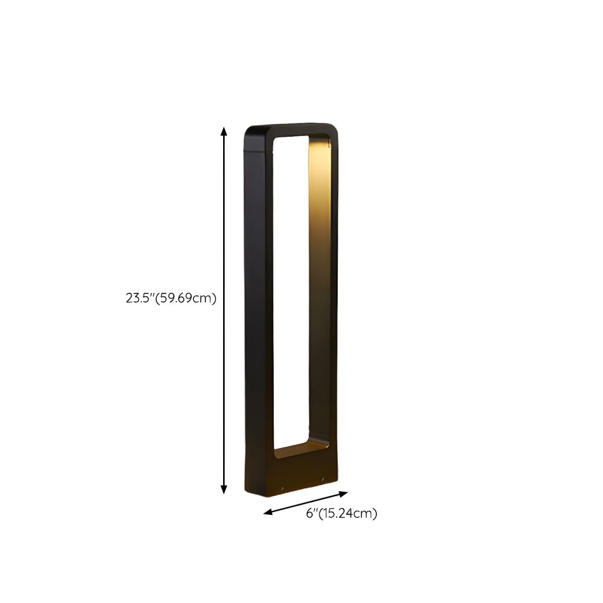 Outdoor Metal Pillar Light with Glass Shade | Postera