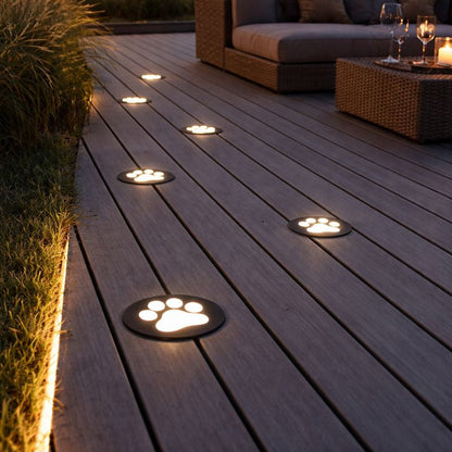 Outdoor Paw Print In Ground Garden Path Light | Pawlyra