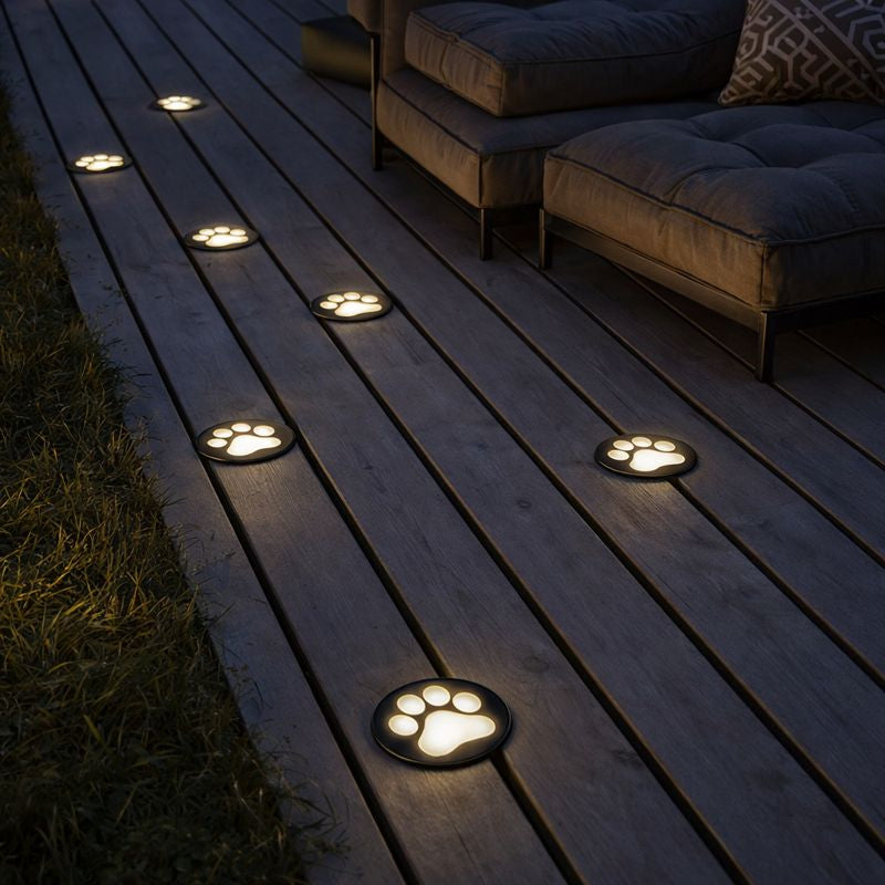 Outdoor Paw Print In Ground Garden Path Light | Pawlyra