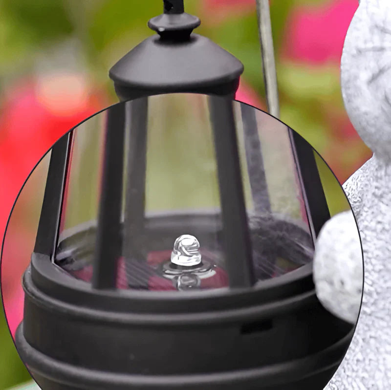 Outdoor Solar Cat Garden Statue with Lantern Glow | Luminro