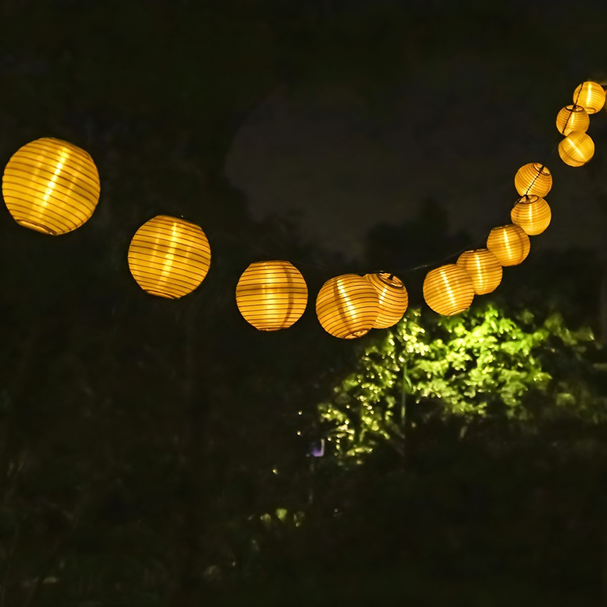 Outdoor Solar LED Fabric Lantern String Light | Arlixa