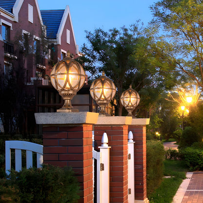 Outdoor Waterproof Spherical Glass Pillar Lamp | Terravo