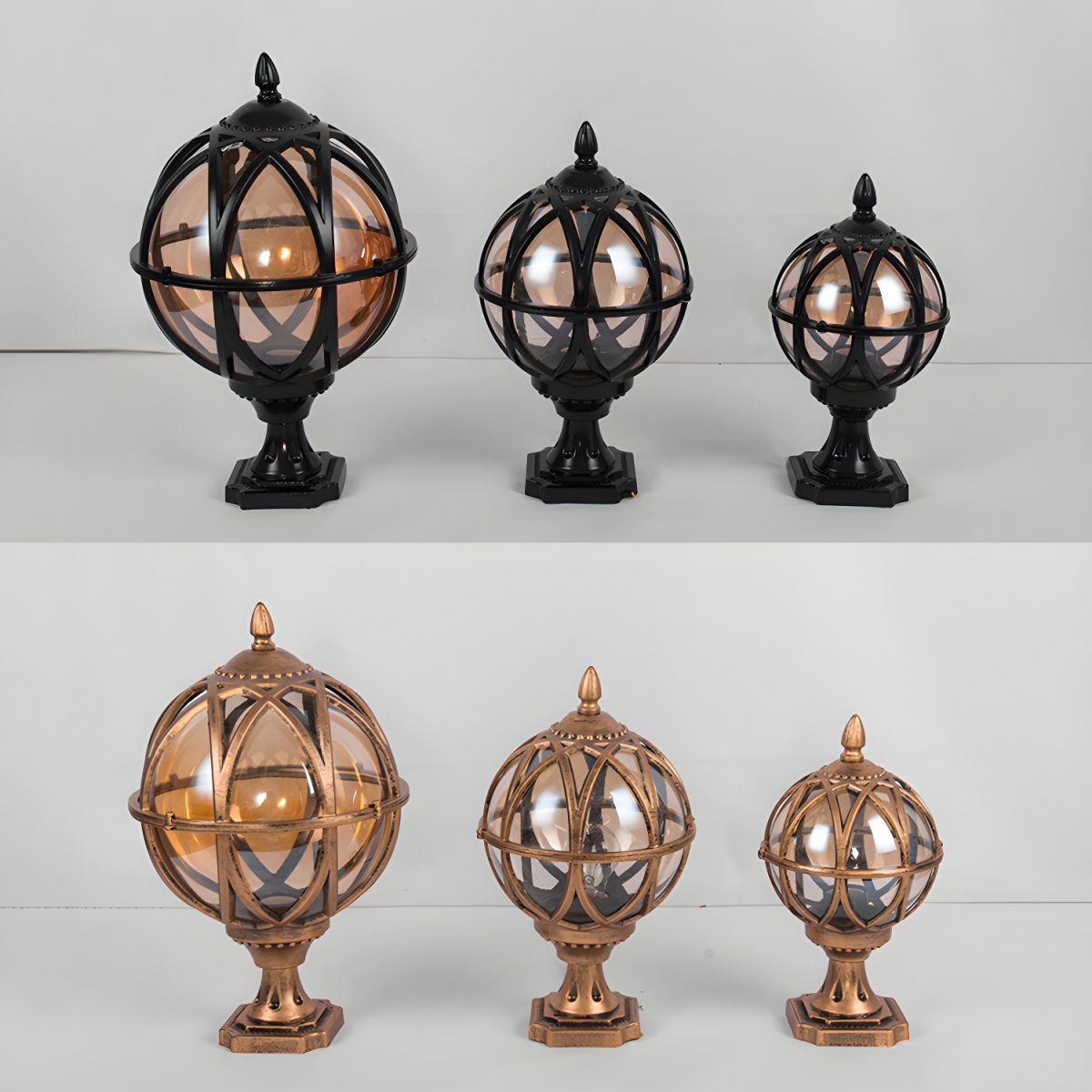 Outdoor Waterproof Spherical Glass Pillar Lamp | Terravo