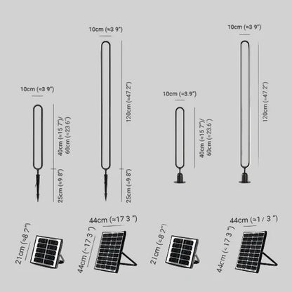 Oval Ring Solar Exterior Path Light in Metal | Solviora