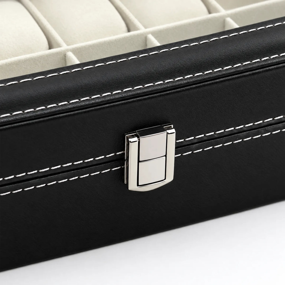 PU Leather Watch Display Box with Clear Lid