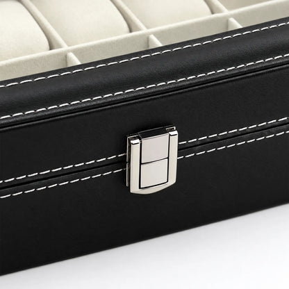 PU Leather Watch Display Box with Clear Lid