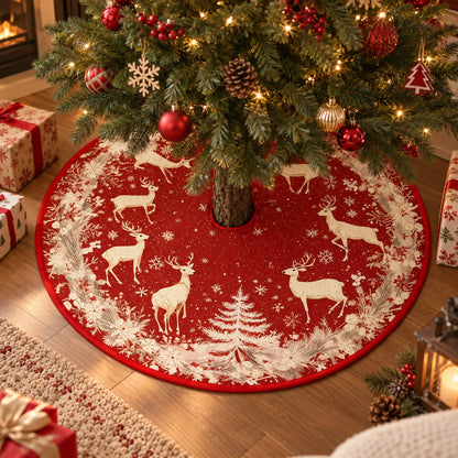 Patterned Christmas Tree Skirt Mat