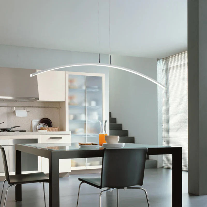 Plastic Arc LED Chandelier for Dining Interiors | Arclyte
