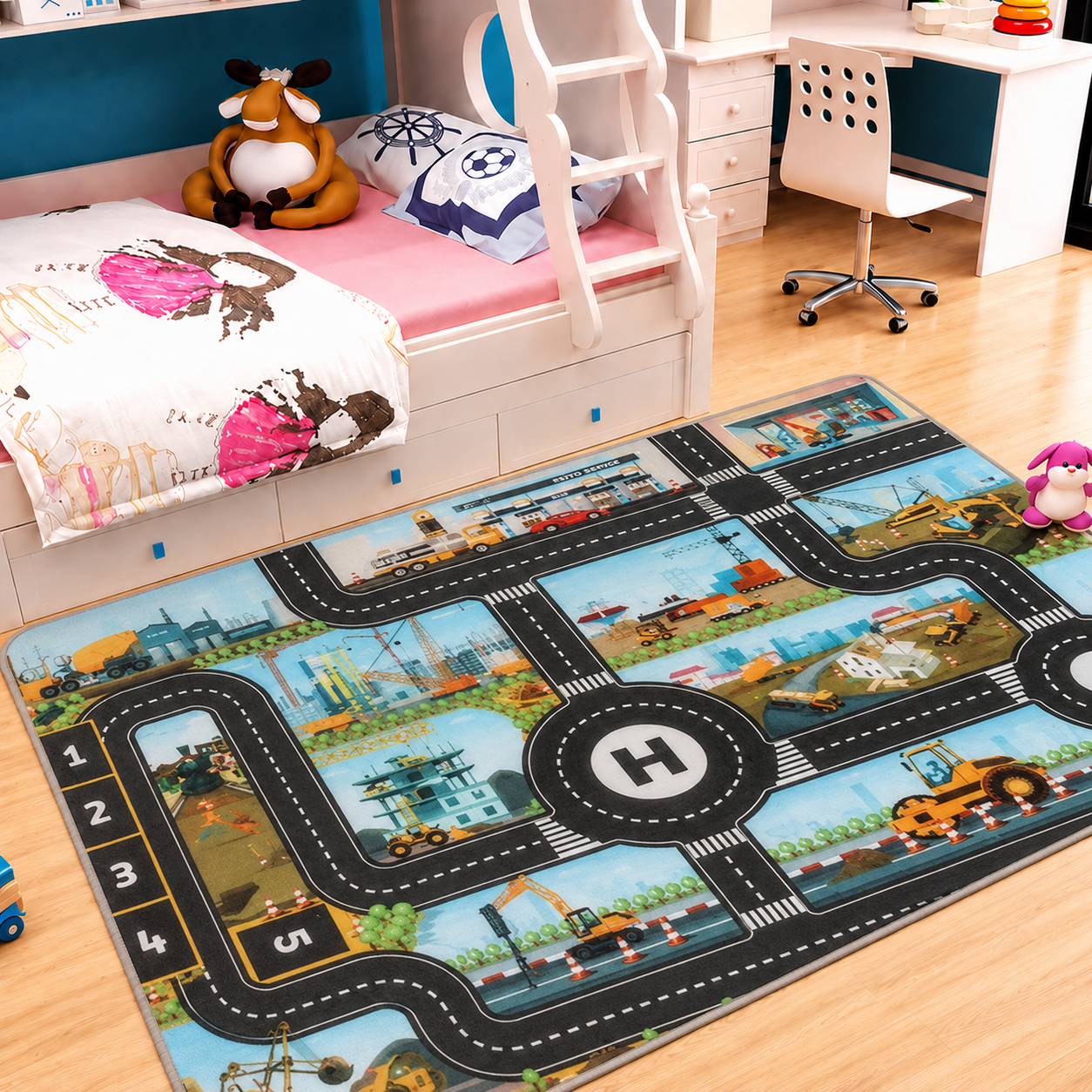 Play Mat City Road Map with Traffic Design for Kids Play | Cormexa