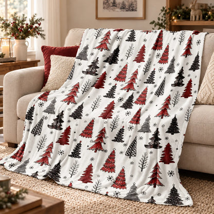Plush Christmas Printed Fleece Throw Blanket