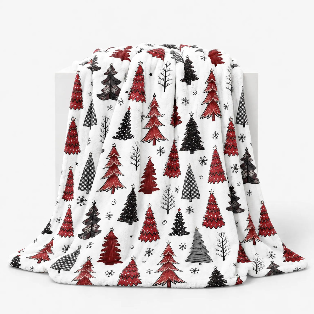 Plush Christmas Printed Fleece Throw Blanket