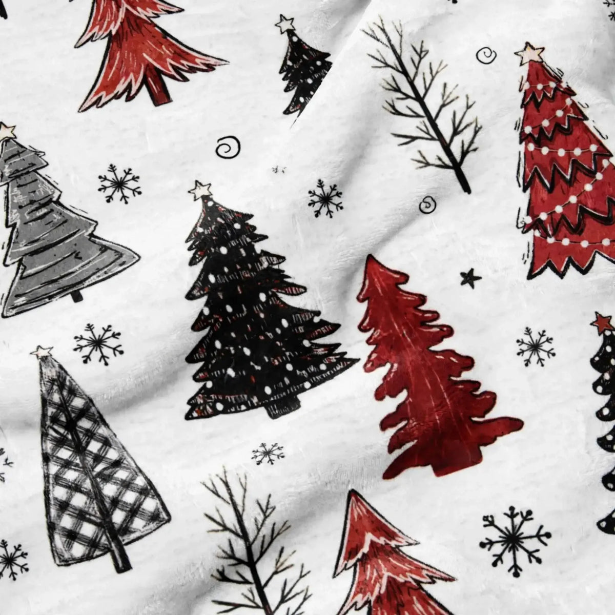 Plush Christmas Printed Fleece Throw Blanket