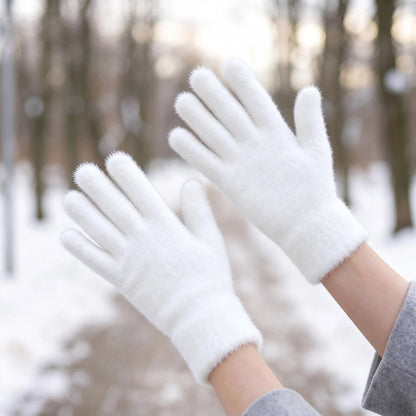 Plush Knit Winter Gloves For Women