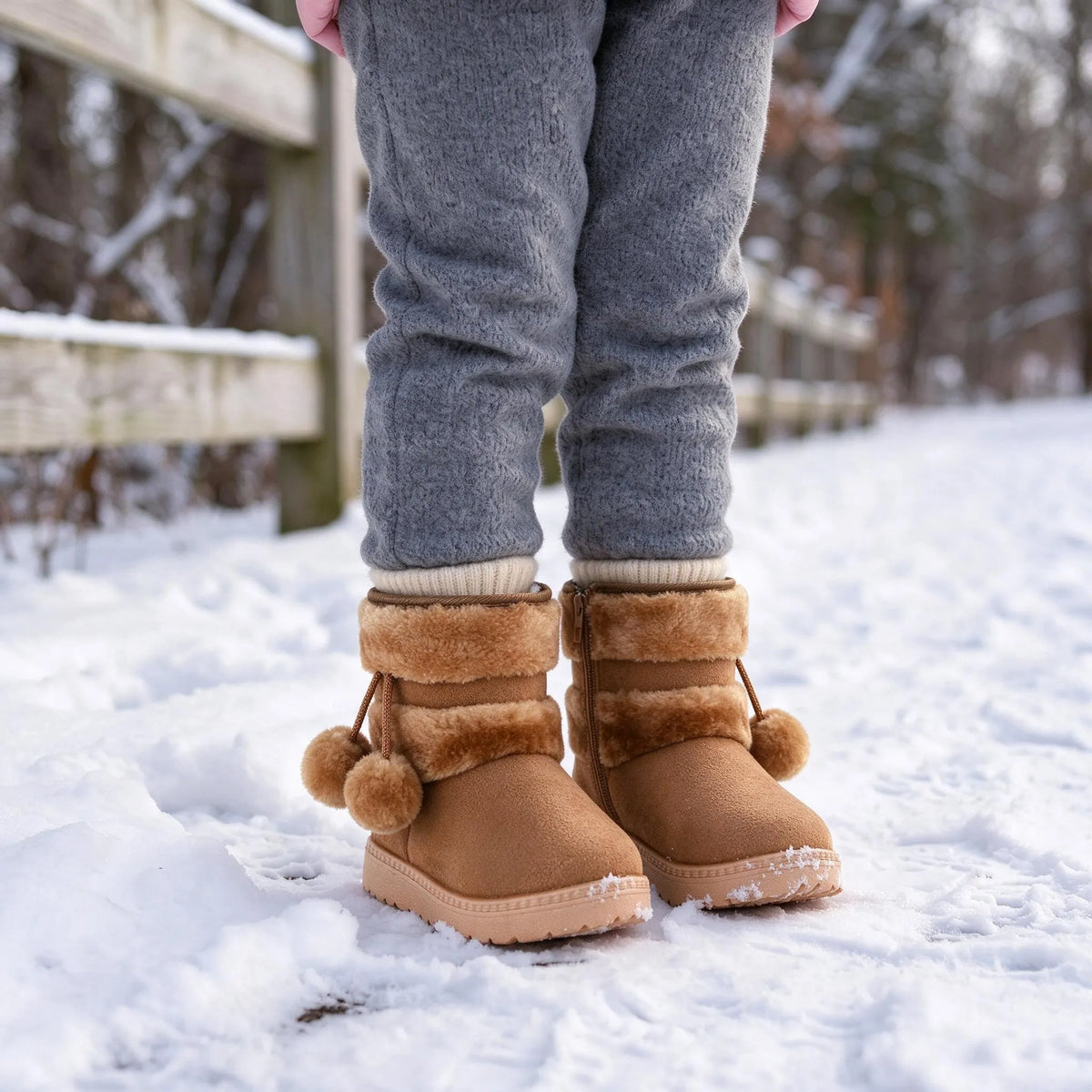 Plush Lined Children Snow Boots
