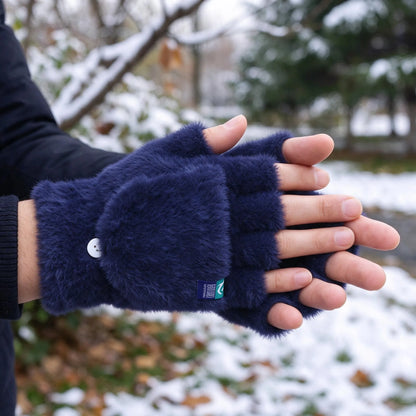 Plush Wrist Length Fingerless Gloves