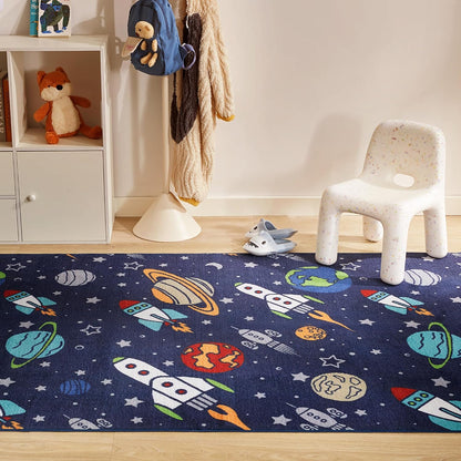 Polyester Space Print Play Mat for Kids Room Everyday Use | Taviora