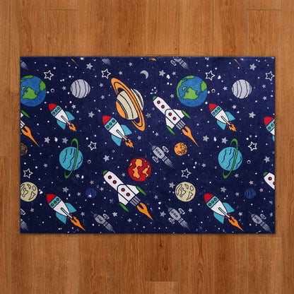 Polyester Space Print Play Mat for Kids Room Everyday Use | Taviora