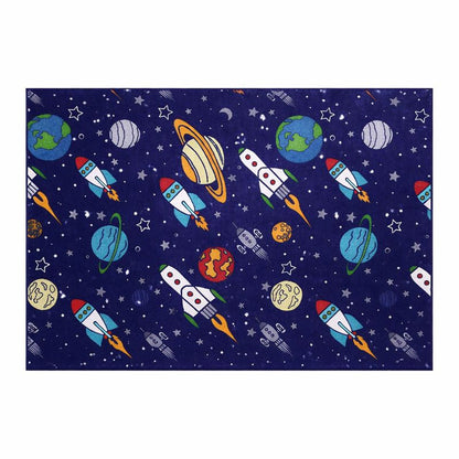 Polyester Space Print Play Mat for Kids Room Everyday Use | Taviora