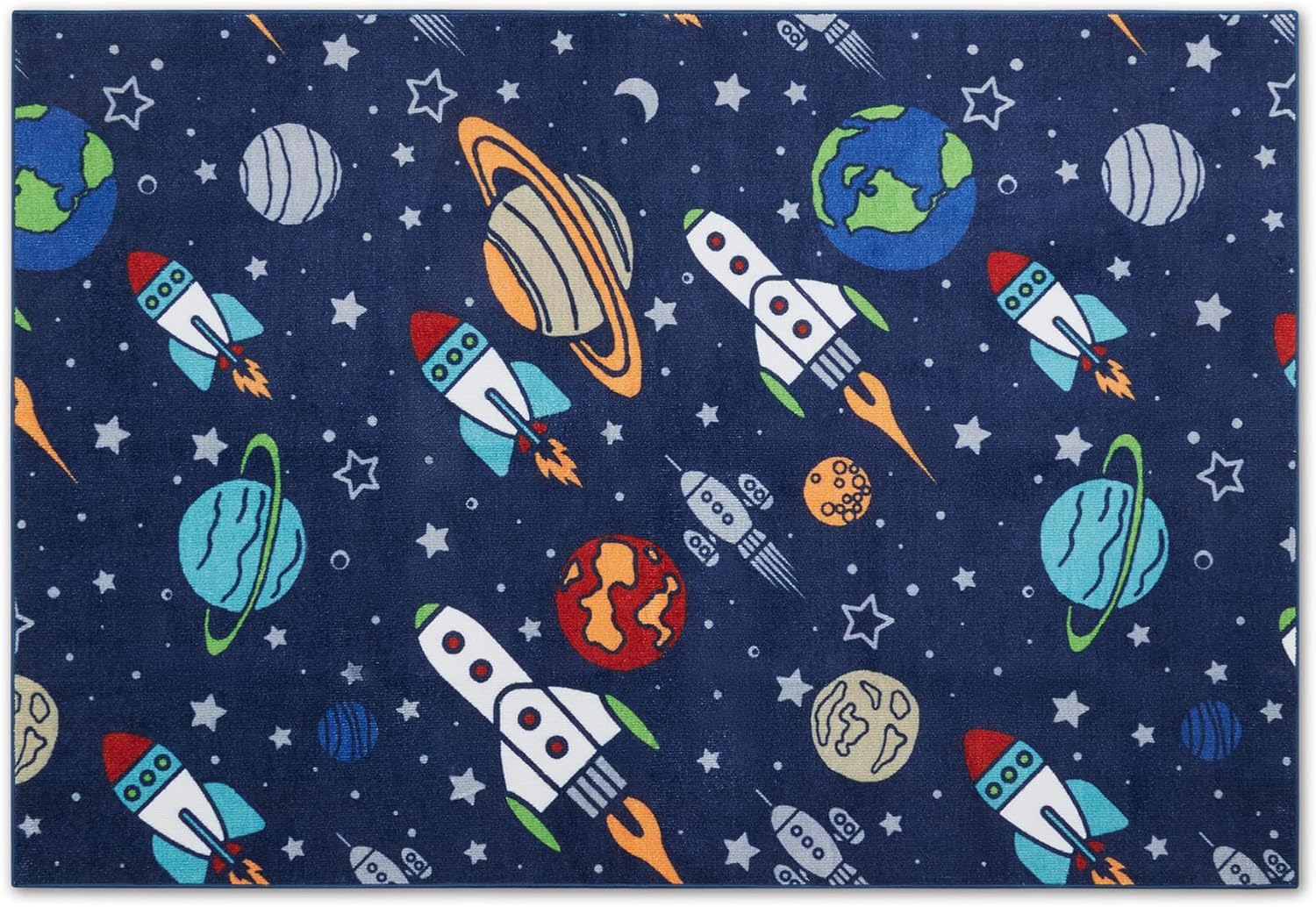 Polyester Space Print Play Mat for Kids Room Everyday Use | Taviora