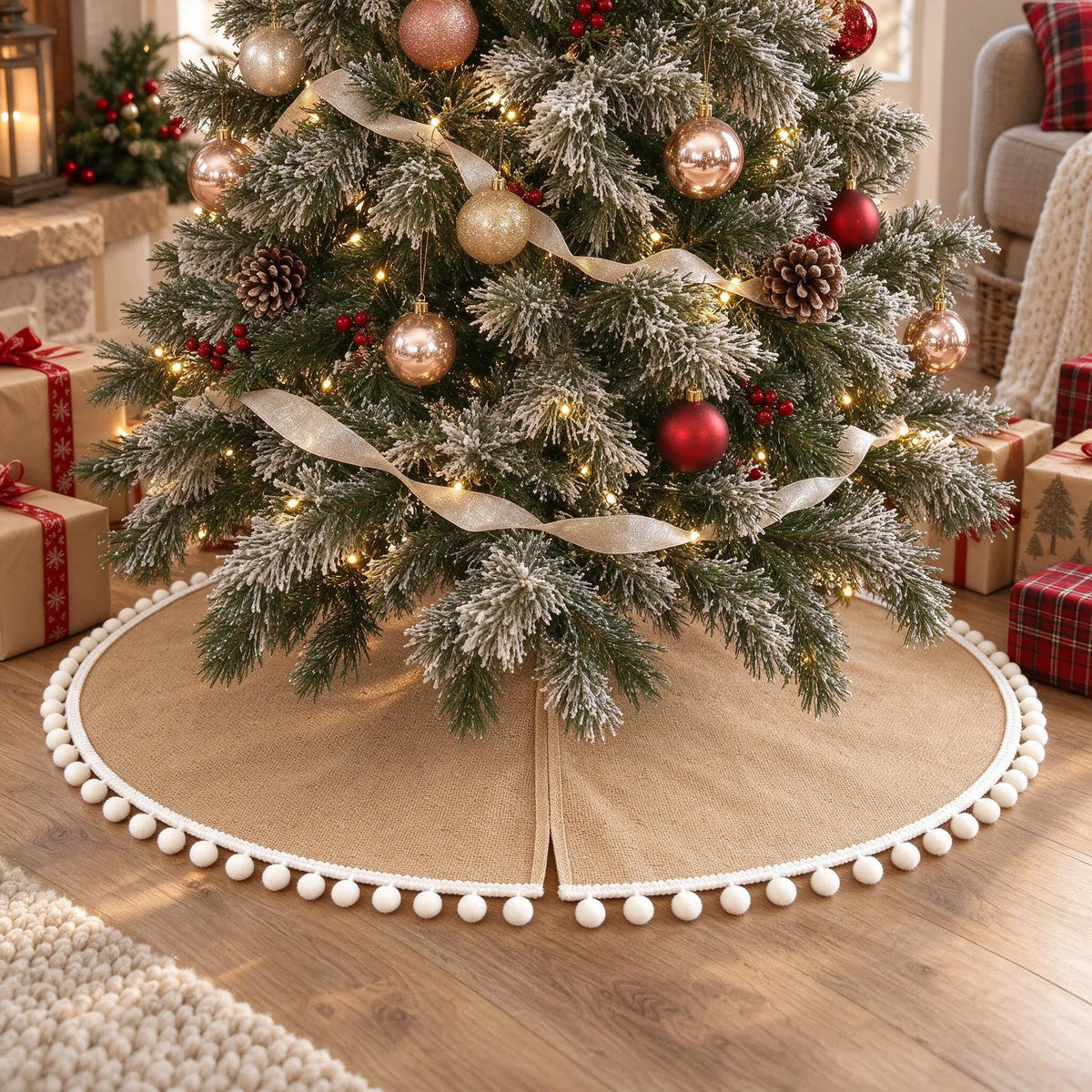 Pom Pom Christmas Tree Skirt