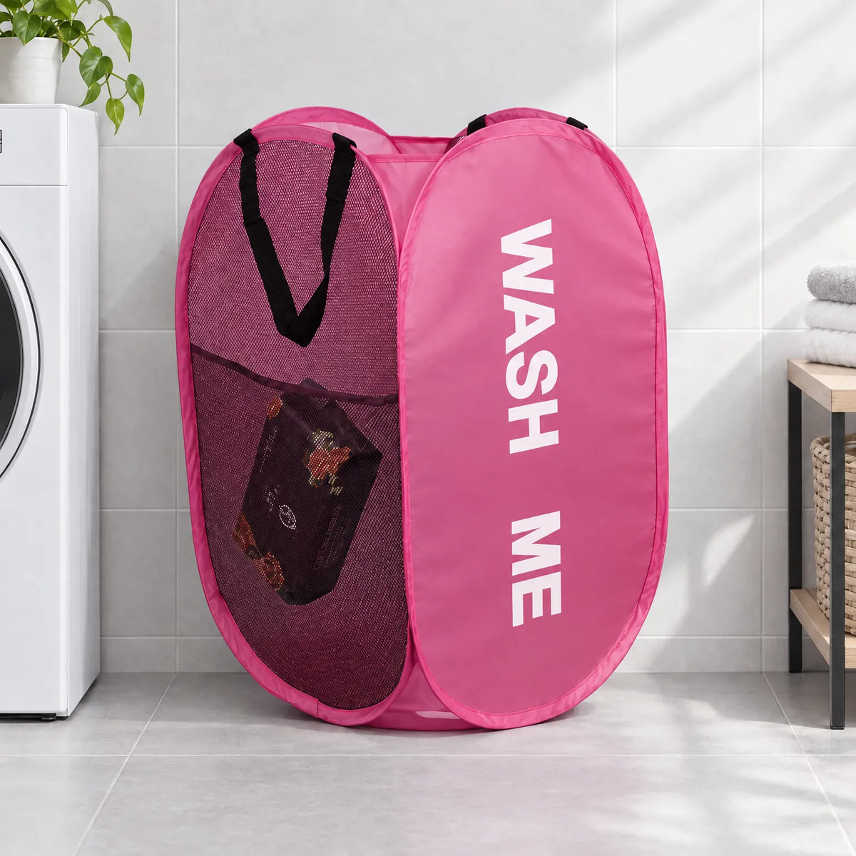 Pop-Up Mesh Laundry Hamper