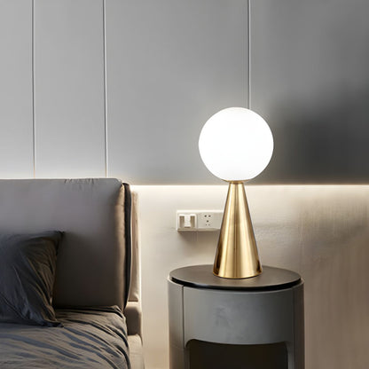 Postmodern Table Lamp with Glass Globe Shade | Krynexa