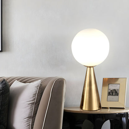 Postmodern Table Lamp with Glass Globe Shade | Krynexa