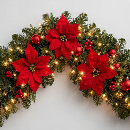 Pre-Lit Christmas Door Garland