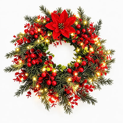 Pre-Lit Christmas Front Door Wreath