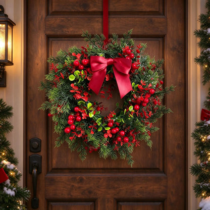 Pre-Lit Christmas Front Door Wreath