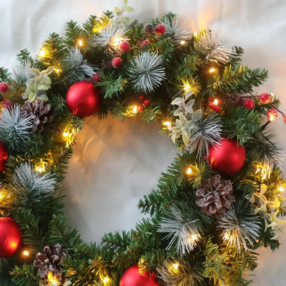 Pre Lit Christmas Front Door Wreath