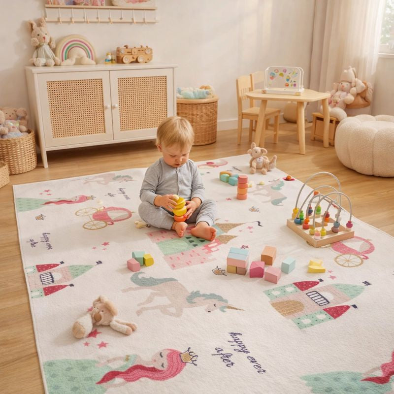 Princess Castle Kids Playroom Rug Play Mat for Children | Marovin