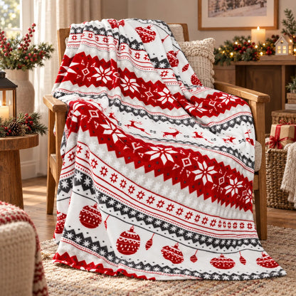 Printed Christmas Fleece Throw Blanket