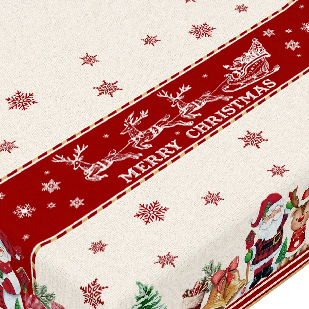 Printed Round Holiday Tablecloth