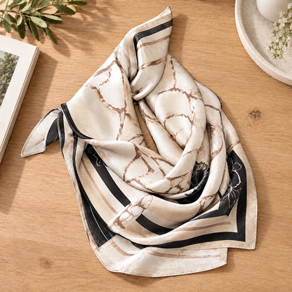 Printed Simulated Silk Square Scarf