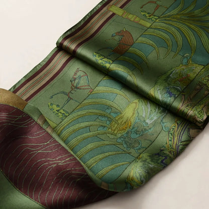Printed Simulated Silk Square Scarf