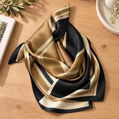 Printed Simulated Silk Square Scarf