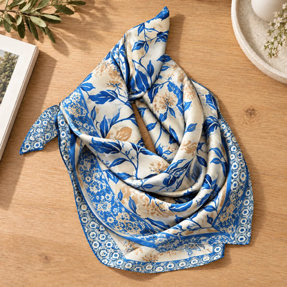 Printed Simulated Silk Square Scarf