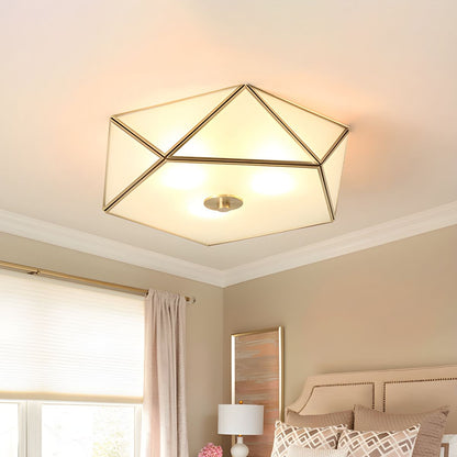Prismatic Frosted Glass Vintage Flush Mount Light | Jolqen