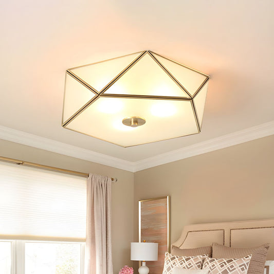 Prismatic Frosted Glass Vintage Flush Mount Light | Jolqen