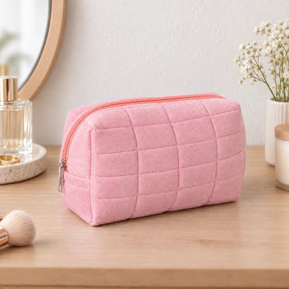 Quilted Travel Makeup Storage Bag