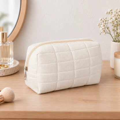 Quilted Travel Makeup Storage Bag