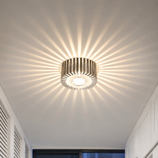 RGB LED Chrome Flush Mount Ceiling Light Fixture | Lavexo
