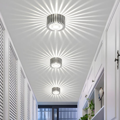 RGB LED Chrome Flush Mount Ceiling Light Fixture | Lavexo