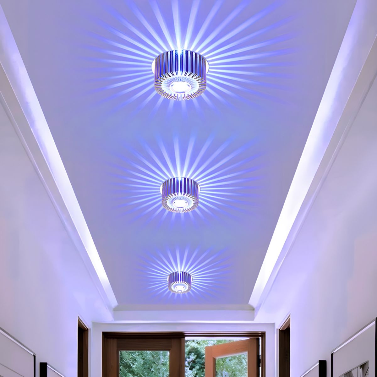 RGB LED Chrome Flush Mount Ceiling Light Fixture | Lavexo