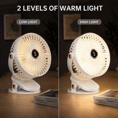 Rechargeable Camping Fan With Light | CampBreeze